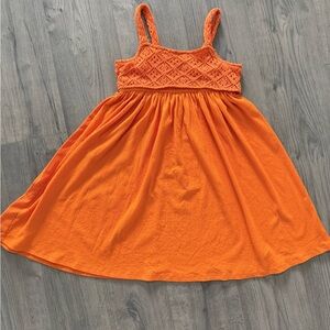 Orange Sleeveless Kids Dress